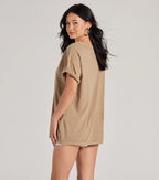 Longhorn T-Shirt | Taupe Western Oversized