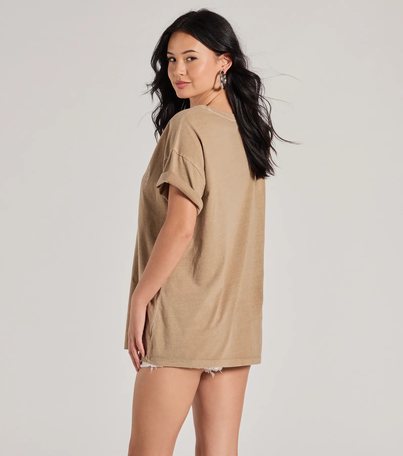 Longhorn T-Shirt | Taupe Western Oversized