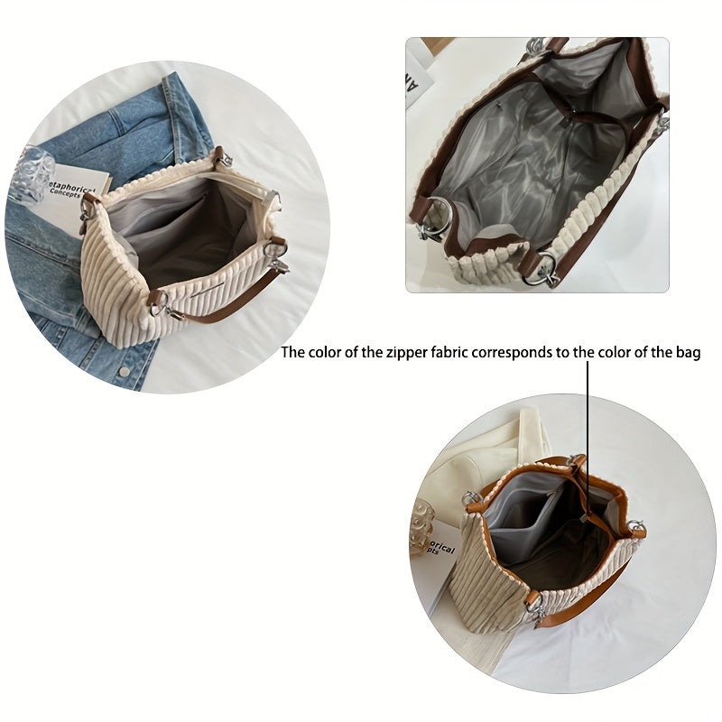 Zoe Corduroy Kettingtas Dames | Stijlvol & Functioneel