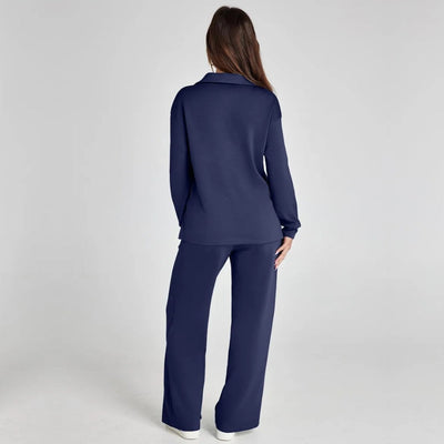 Dames Loungewear Set | Comfortabele Twee-Delige Huispak met V-Hals