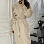 Dames Gebreide Jurk | Elegante Truijurk met Tailleceintuur