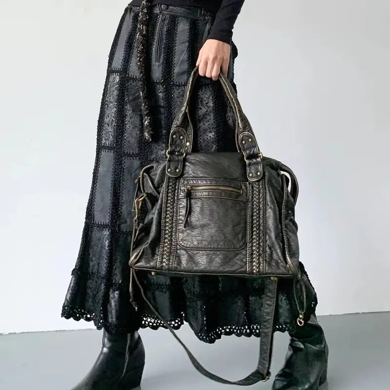 Saar | Vintage Leren Draagtas – Elegant & Functioneel