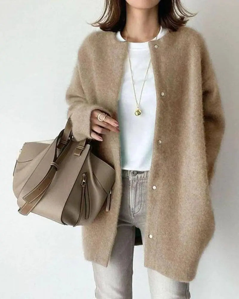 Gilet pour dames en laine et mohair | Look décontracté et chic | Matière douce et confortable