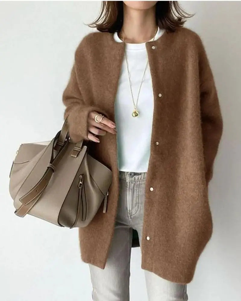Gilet pour dames en laine et mohair | Look décontracté et chic | Matière douce et confortable