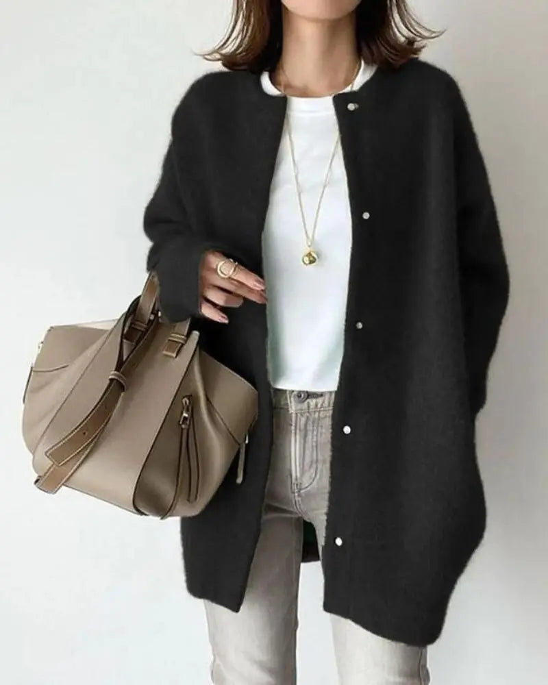 Gilet pour dames en laine et mohair | Look décontracté et chic | Matière douce et confortable