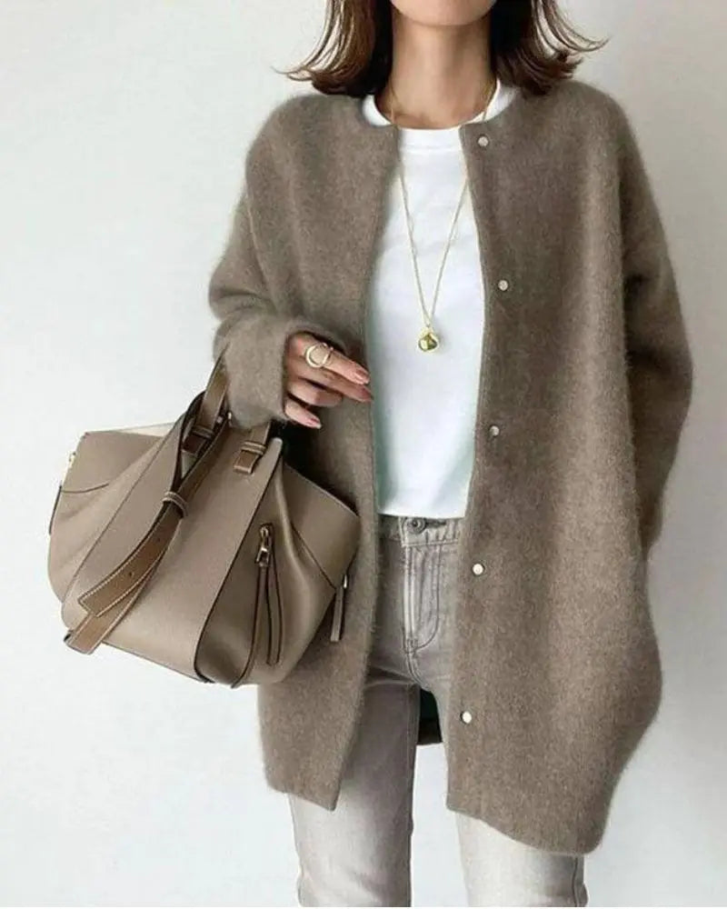 Gilet pour dames en laine et mohair | Look décontracté et chic | Matière douce et confortable