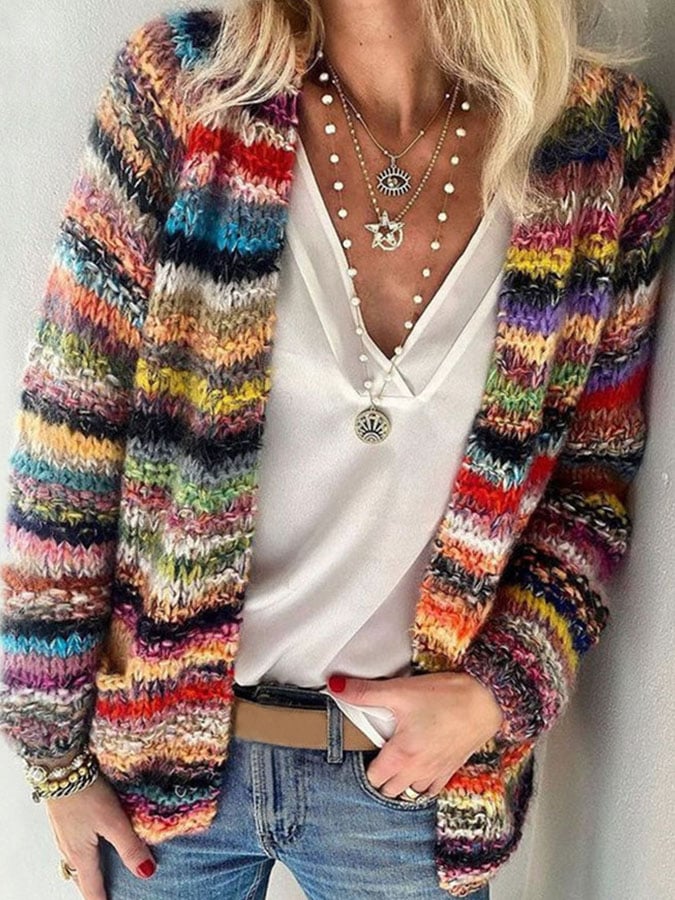Gilet coloré tricoté | Look décontracté pour tous les jours | Design confortable et élégant