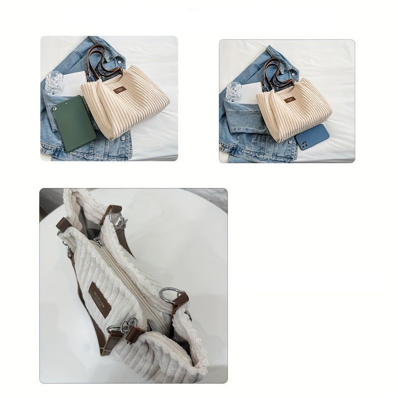 Zoe Corduroy Kettingtas Dames | Stijlvol & Functioneel