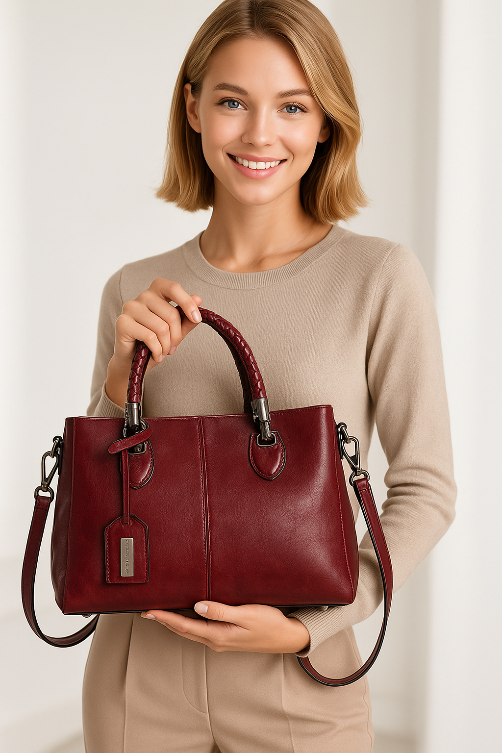 Dames Handtas | Tijdloos Design met Luxe Afwerking en Afneembare Schouderriem