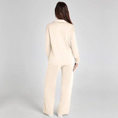 Dames Loungewear Set | Comfortabele Twee-Delige Huispak met V-Hals
