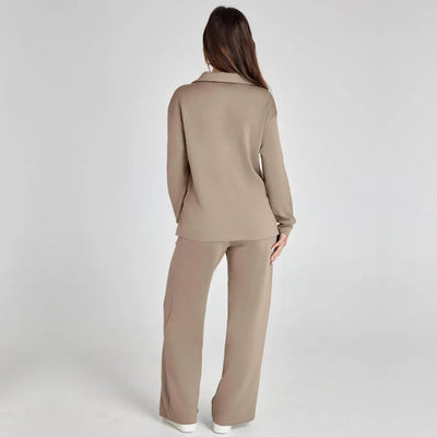 Dames Loungewear Set | Comfortabele Twee-Delige Huispak met V-Hals
