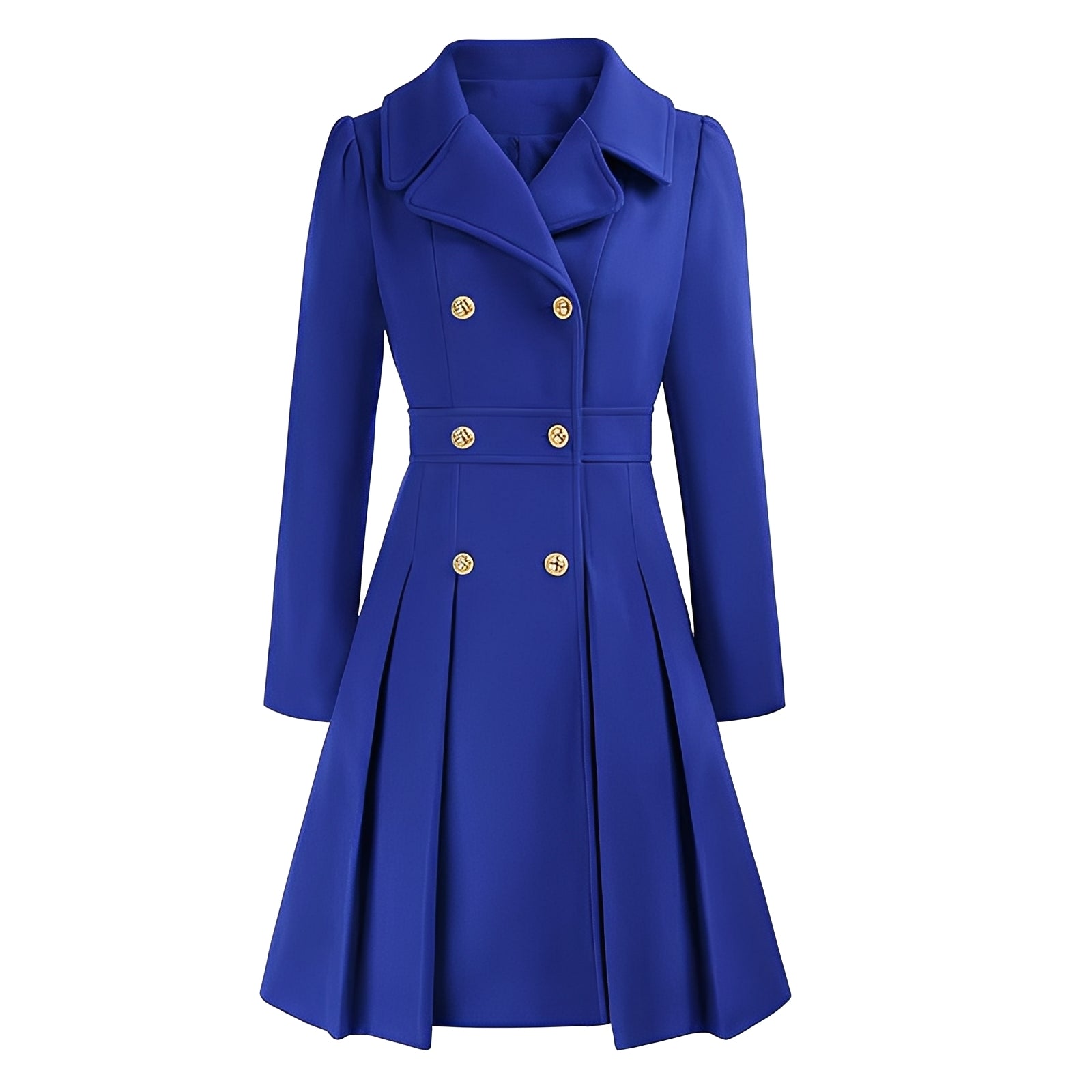 Trench-coat pour dames | Manteau à double carreaux avec boutons dorés