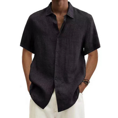 Heren casual overhemd met korte mouwen en knoopsluiting