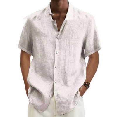 Heren casual overhemd met korte mouwen en knoopsluiting
