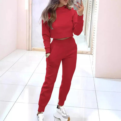 Dames Trainingspak | Trendy Twee-Delige Set met Cropped Sweater