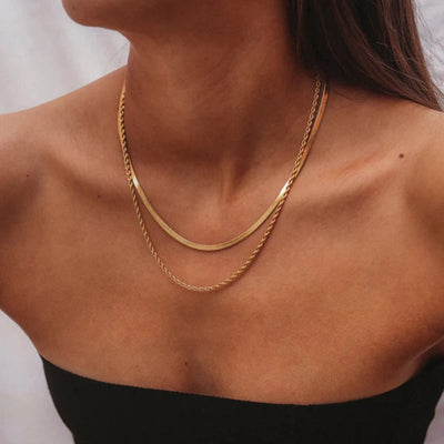 Dames Dubbele Ketting | Minimalistische Gelaagde Halsketting