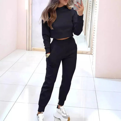 Dames Trainingspak | Trendy Twee-Delige Set met Cropped Sweater