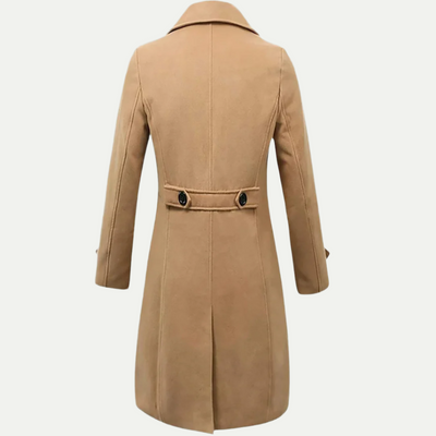 Wollen lange trenchcoat voor heren