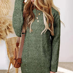 Dames Gebreide Sweaterjurk | Oversized Trui met Kabelpatroon