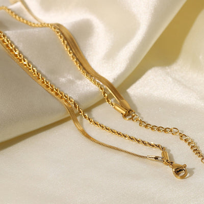 Dames Dubbele Ketting | Minimalistische Gelaagde Halsketting