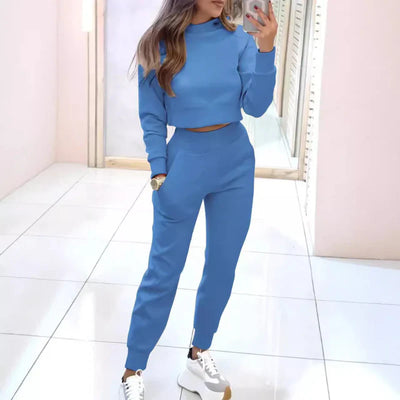 Dames Trainingspak | Trendy Twee-Delige Set met Cropped Sweater