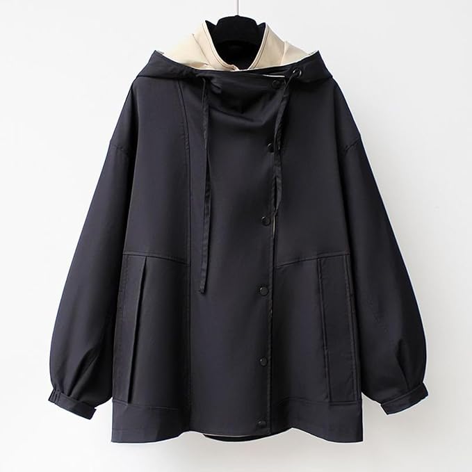 Dames Jas met Grote Kraag | Modieuze Oversized Regenjas