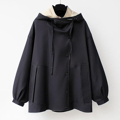 Dames Jas met Grote Kraag | Modieuze Oversized Regenjas