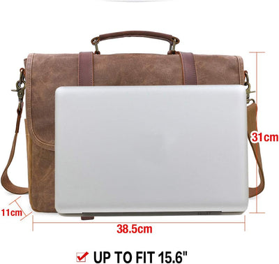 Heren Schoudertas | Vintage Look met Laptopvak en Stevige Afwerking