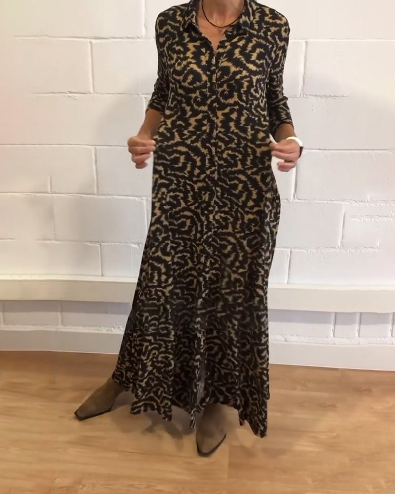 Jillian - Elegante maxi jurk met lange mouwen