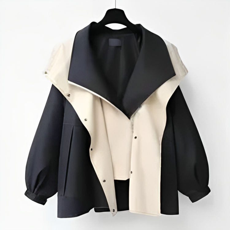 Dames Jas met Grote Kraag | Modieuze Oversized Regenjas