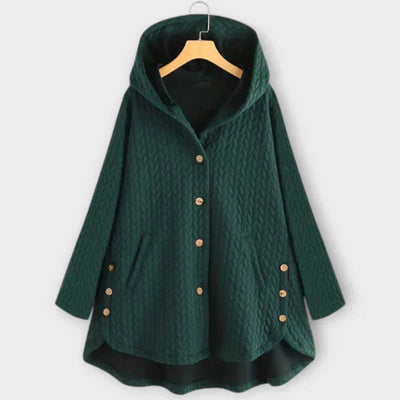 Damesjas met knopen en warme voering casual stijl
