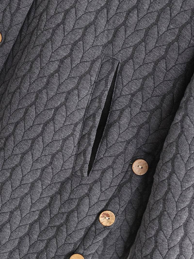 Damesjas met knopen en warme voering casual stijl