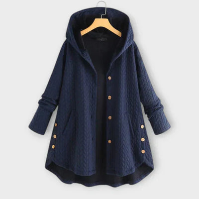 Damesjas met knopen en warme voering casual stijl