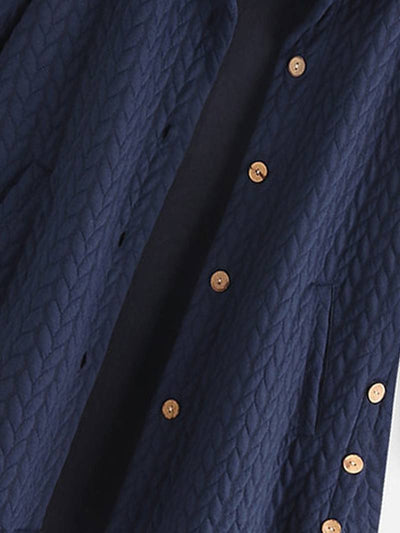 Damesjas met knopen en warme voering casual stijl