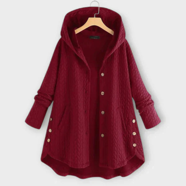 Damesjas met knopen en warme voering casual stijl