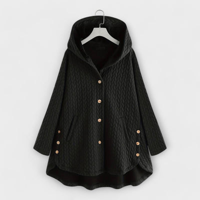 Damesjas met knopen en warme voering casual stijl