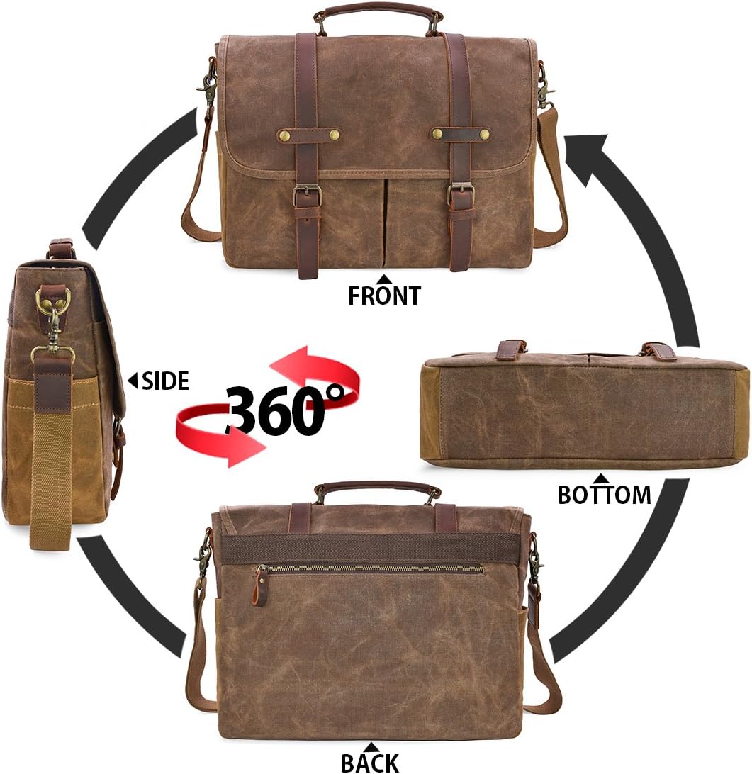 Heren Schoudertas | Vintage Look met Laptopvak en Stevige Afwerking
