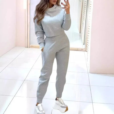 Dames Trainingspak | Trendy Twee-Delige Set met Cropped Sweater