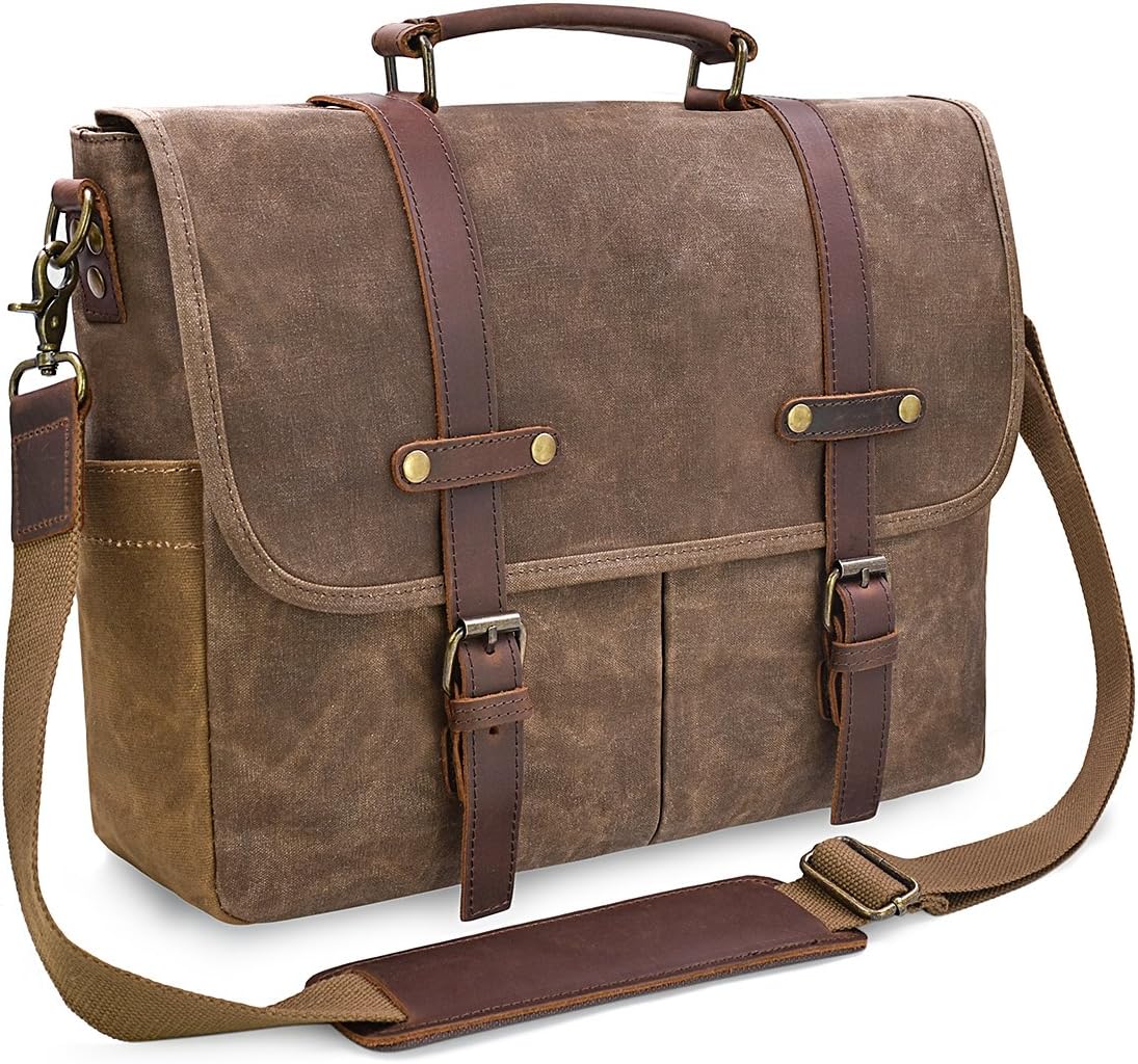 Heren Schoudertas | Vintage Look met Laptopvak en Stevige Afwerking
