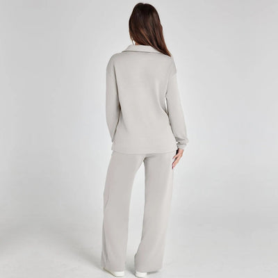 Dames Loungewear Set | Comfortabele Twee-Delige Huispak met V-Hals