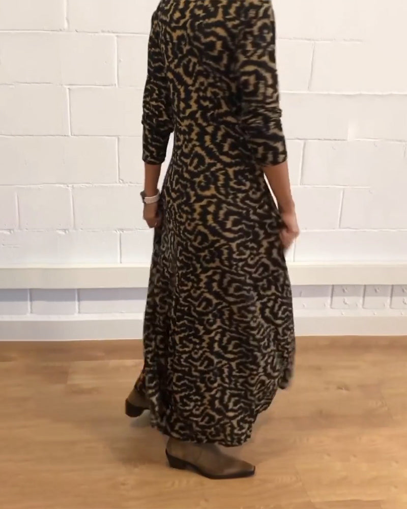 Jillian - Elegante maxi jurk met lange mouwen