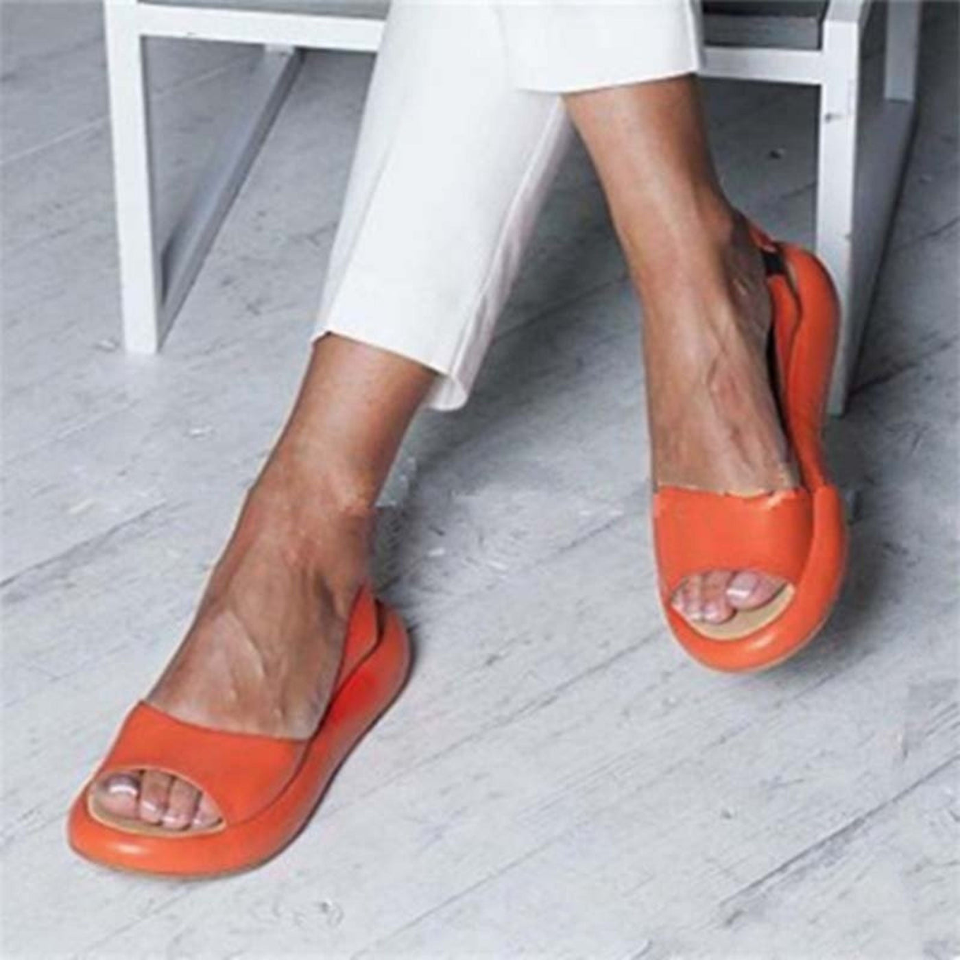 Slip-on Sandalen met Open Teen voor Dames