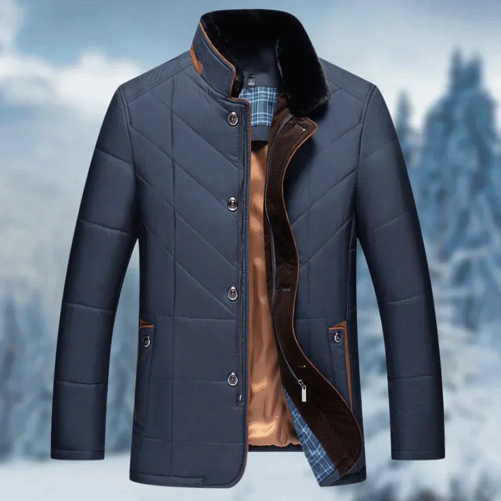Heren warme winterjas met moderne snit