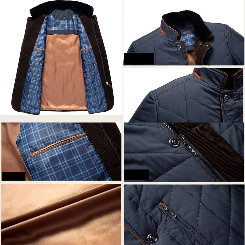 Heren warme winterjas met moderne snit