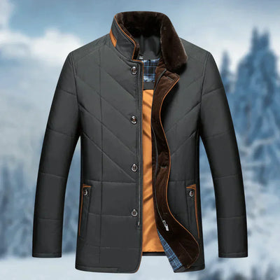 Heren warme winterjas met moderne snit