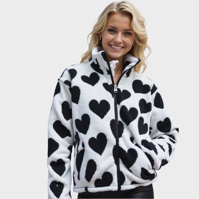 Dames Fleece Jas | Zip-Up Jacket met Hoge Kraag