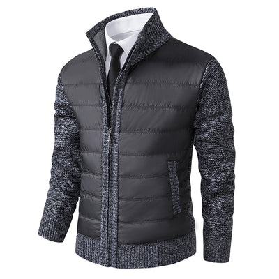 Moderne herenstrick-cardigan met winterritssluiting