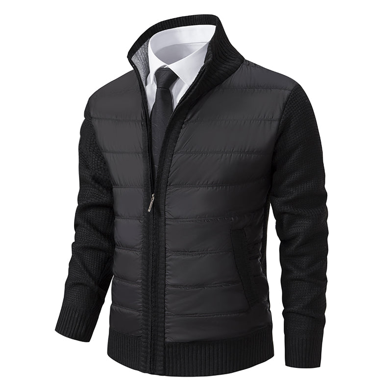 Moderne herenstrick-cardigan met winterritssluiting