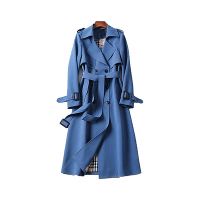 Dames Trenchcoat Lang | Stijlvolle Jas met Klassieke Voering