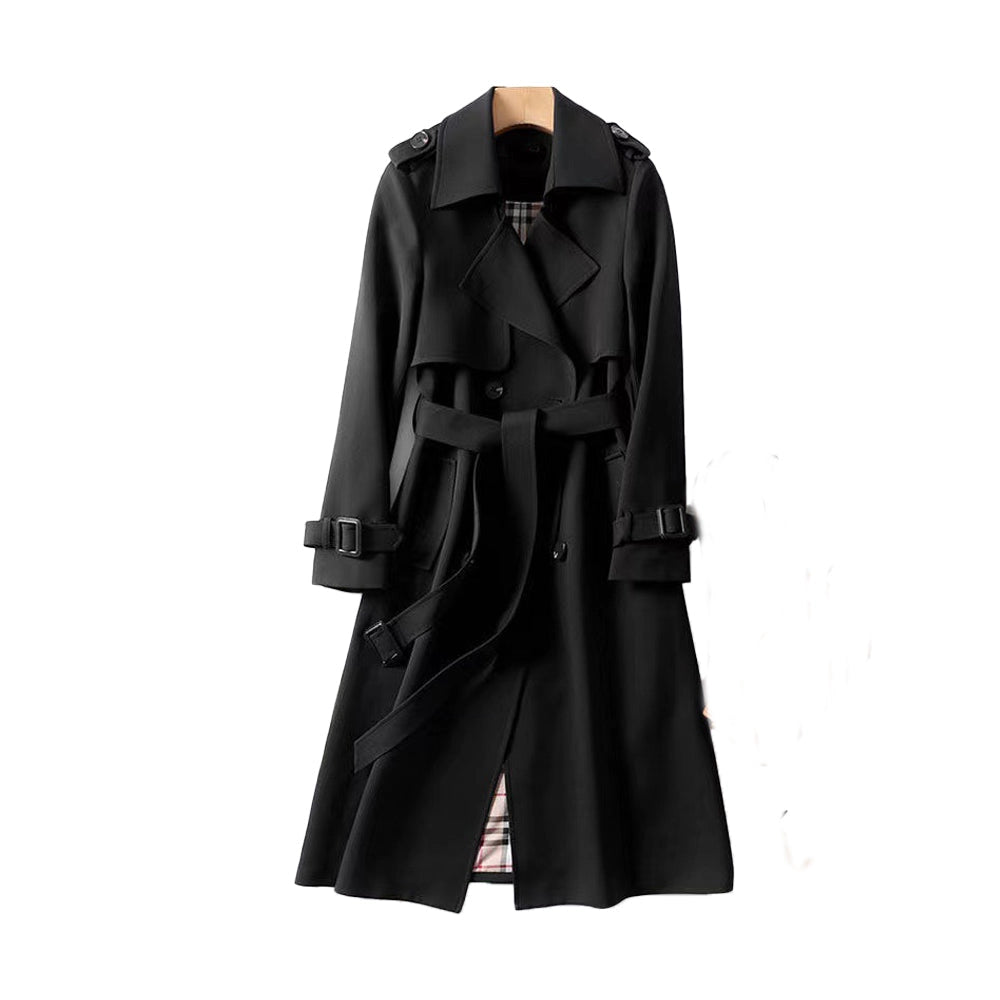 Dames Trenchcoat Lang | Stijlvolle Jas met Klassieke Voering
